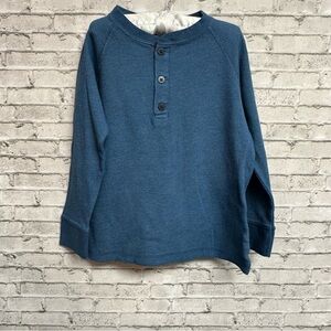 Class Club Boys 4/5 Blue Shirt Waffle Long Sleeve 3-Button NEW NWT